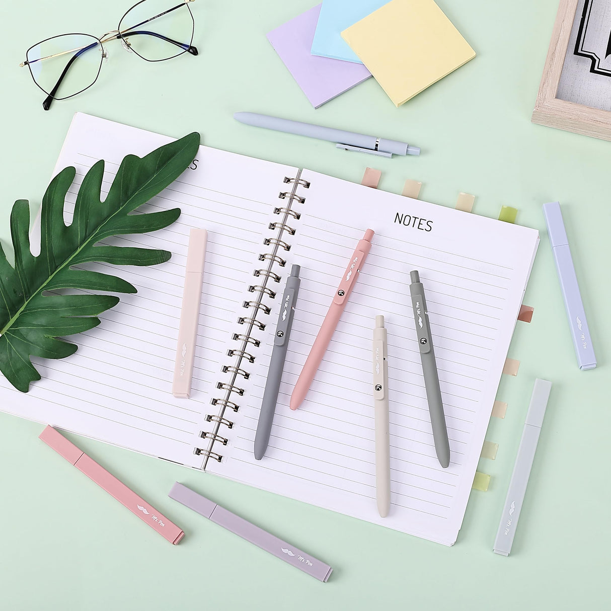 Mr. Pen- Aesthetic Highlighters and Gel Pens No Bleed, 10 Pack, Morandi Color Bible Highlighters No Bleed, Black Ink Bible Pens, Highlighter Pens, No Mr. Pen