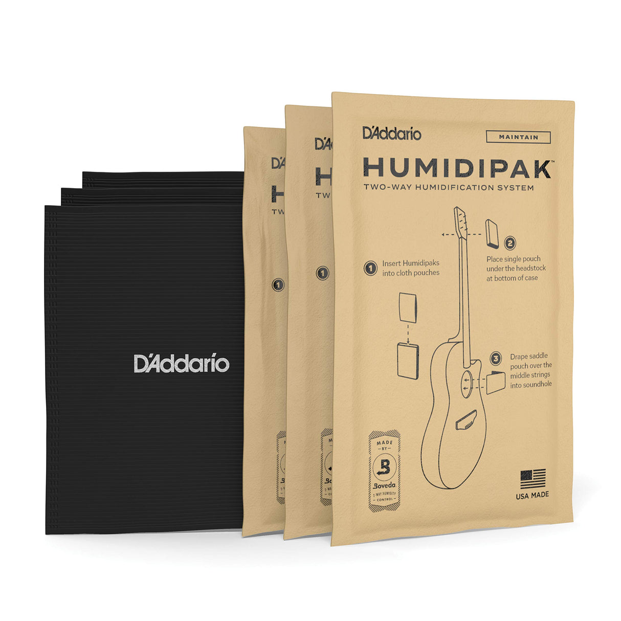D'Addario Accessories Guitar Humidifier System - Humidipak Maintain Kit - Automatic Humidity Control System - Maintenance-Free, Two-Way Humidity D'Addario