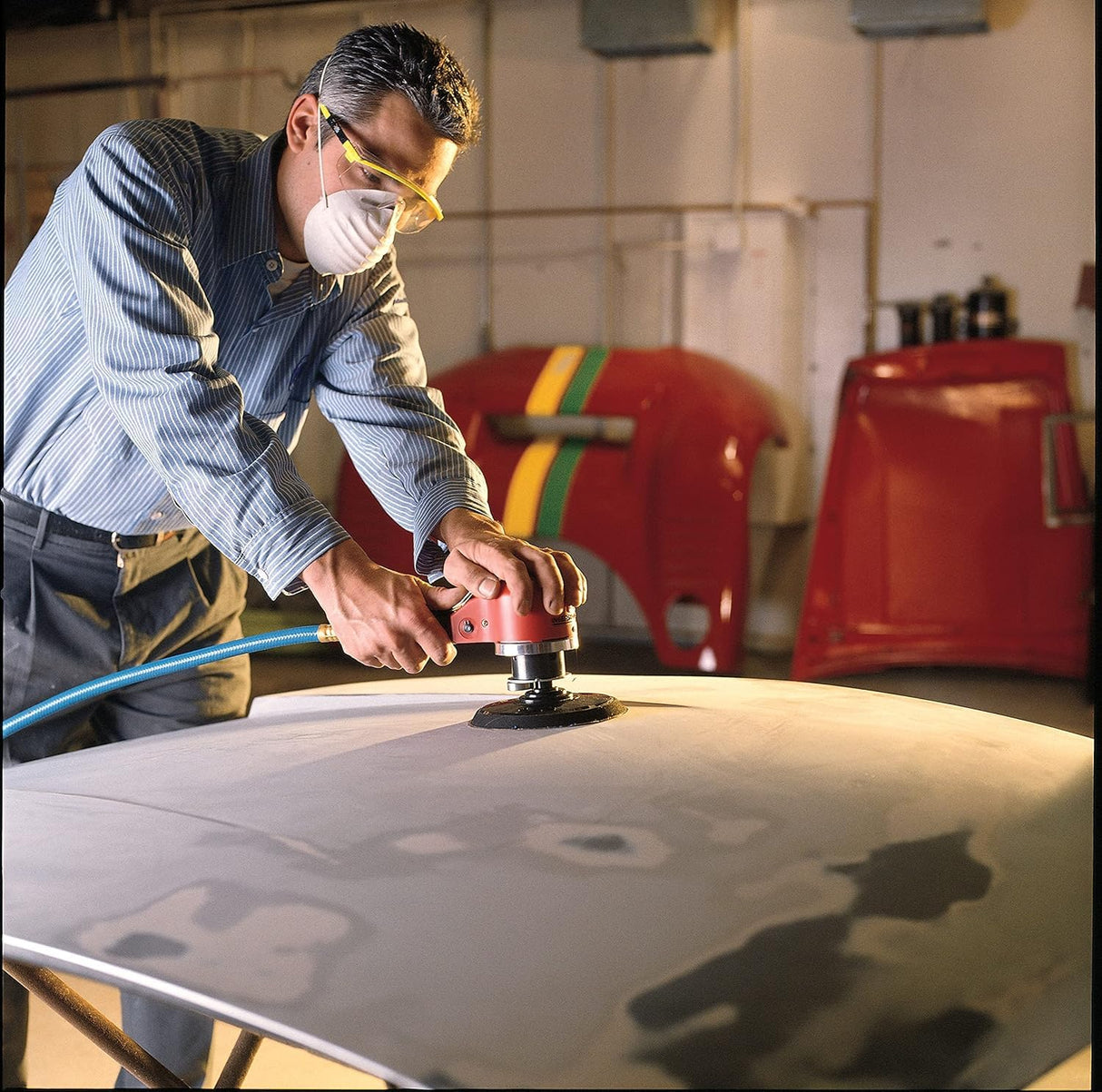 Ingersoll Rand 311A 6” Orbital Air Dual-Action Quiet Sander, Heavy Duty, 10,000 RPM, Low Vibration, Swivel Free Finish, Adjustable Built-In Regulator Ingersoll Rand