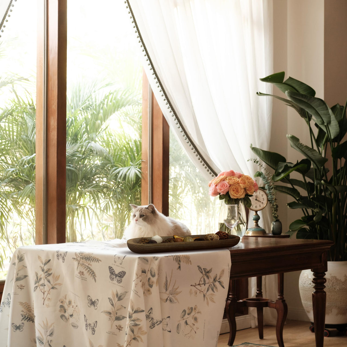 BORSHAE Wooden Decorative Farmhouse Dough Bowl Hand Carved Centerpiece (20 x 6 x 2 inches) BORSHAE