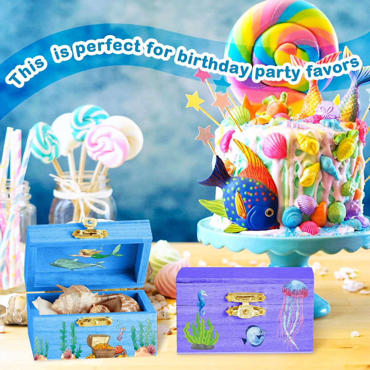 Leinuosen 15 Pcs Small Wooden Boxes with Hinged Lids 3.5 x 2.2 x 1.9 Inch Unfinished Wooden Treasure Chest Box 10 Pcs Paint Brushes with 2 Sheets Leinuosen