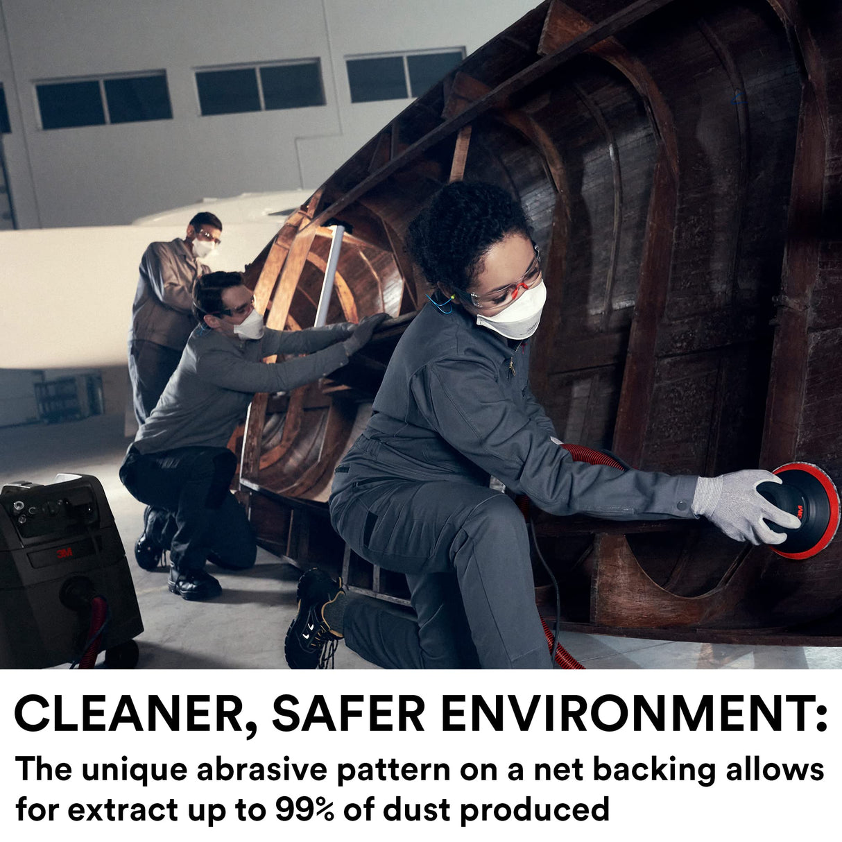 3M Xtract Cubitron II Net Disc 710W, 320+, 5 in, Die 500X, Pack of 50 Hook and Loop Sanding Discs, Virtually Dust-Free, Premium Option for Metal, 3M