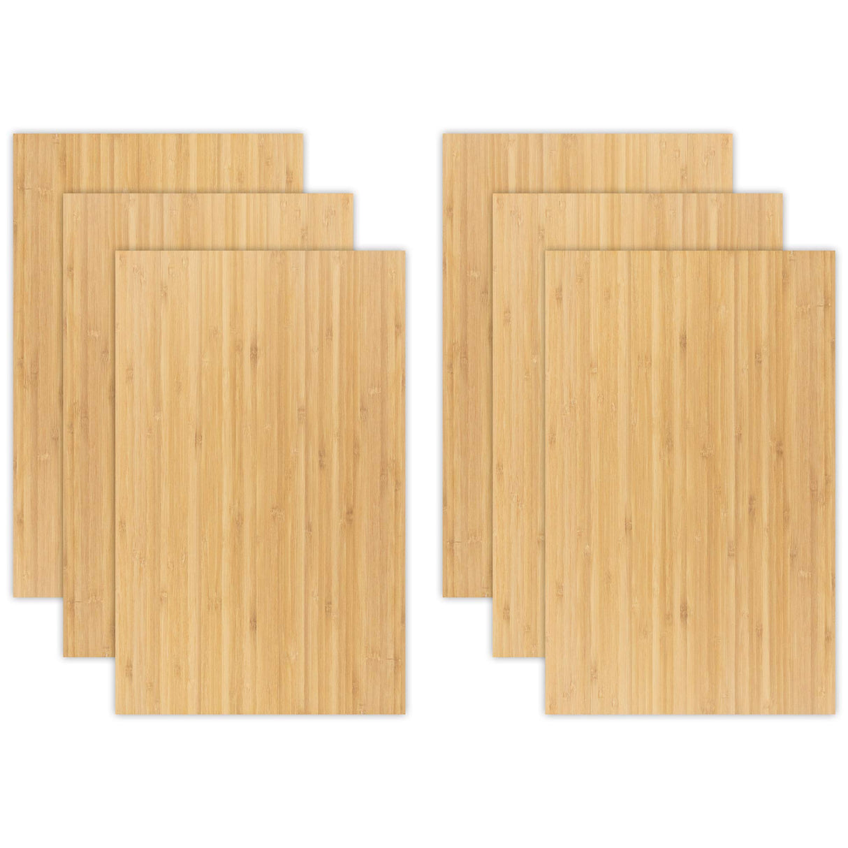 Bamboo 6 Sheets | 3mm 1/8th inch, 12”x19” Premium Two Sided with MDF Core, Glowforge Ready, Unfinished Craft Closet