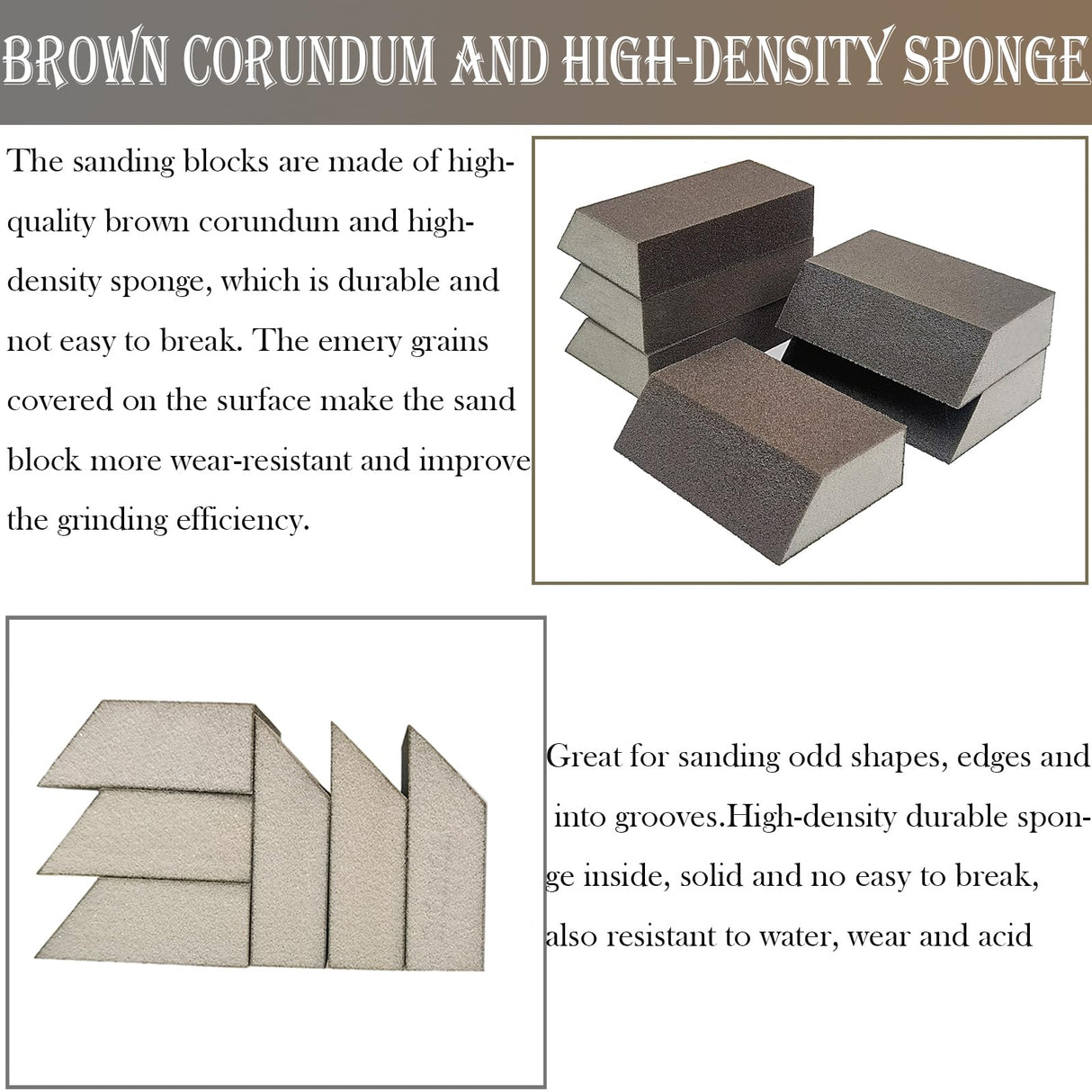 SACKORANGE 6 Pack Sanding Sponge, 80 Grit Sanding Blocks Assortment,Washable and Reusable for Wood Drywall Metal Home (80 Grit) SACKORANGE