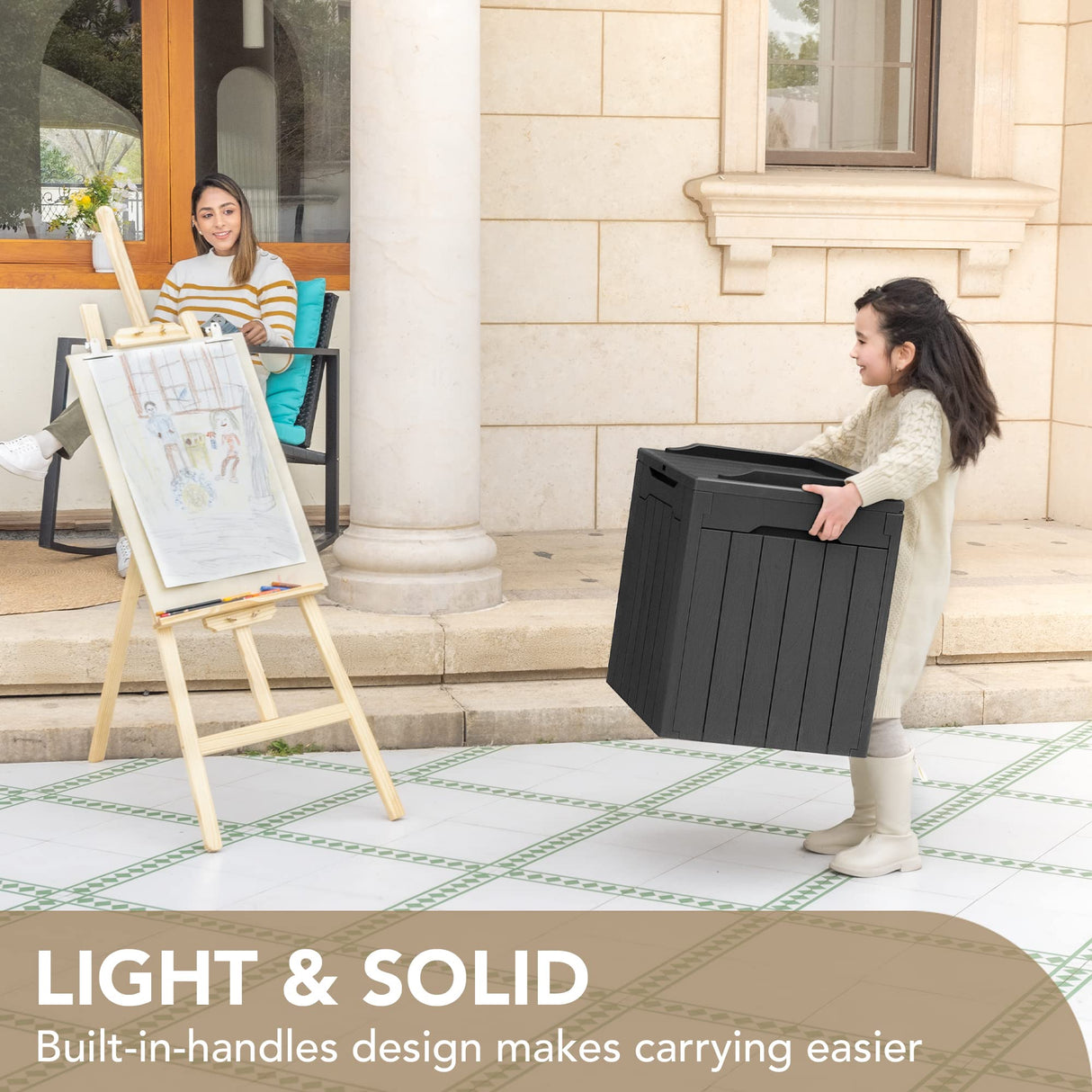 Devoko 30 Gallon Resin Deck Box Outdoor Indoor Waterproof Storage Box for Patio Pool Accessories Storage for Toys Cushion Garden Tools (30 Gallon, Devoko