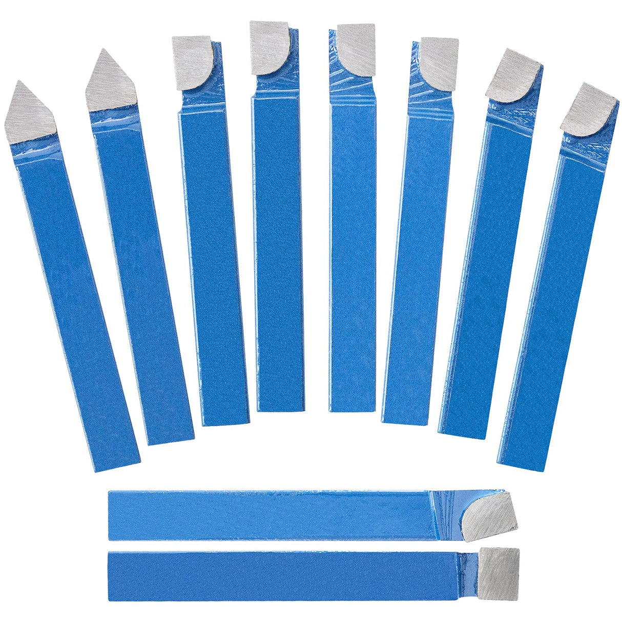 SENDUO 10PCS 1/4" Metal Lathe Tooling Carbide Tip Tipped Cutter Tool,C6 Bit Cutting Set,for Metal Lathe Turning, Boring, and Chamfering SENDUO