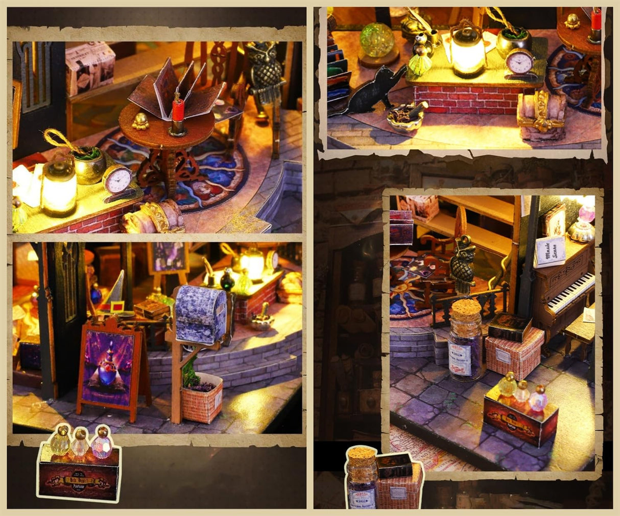 Flever Dollhouse Miniature DIY House Kit Creative Room with Furniture for Romantic Artwork Gift (Luna Magic House) Flever