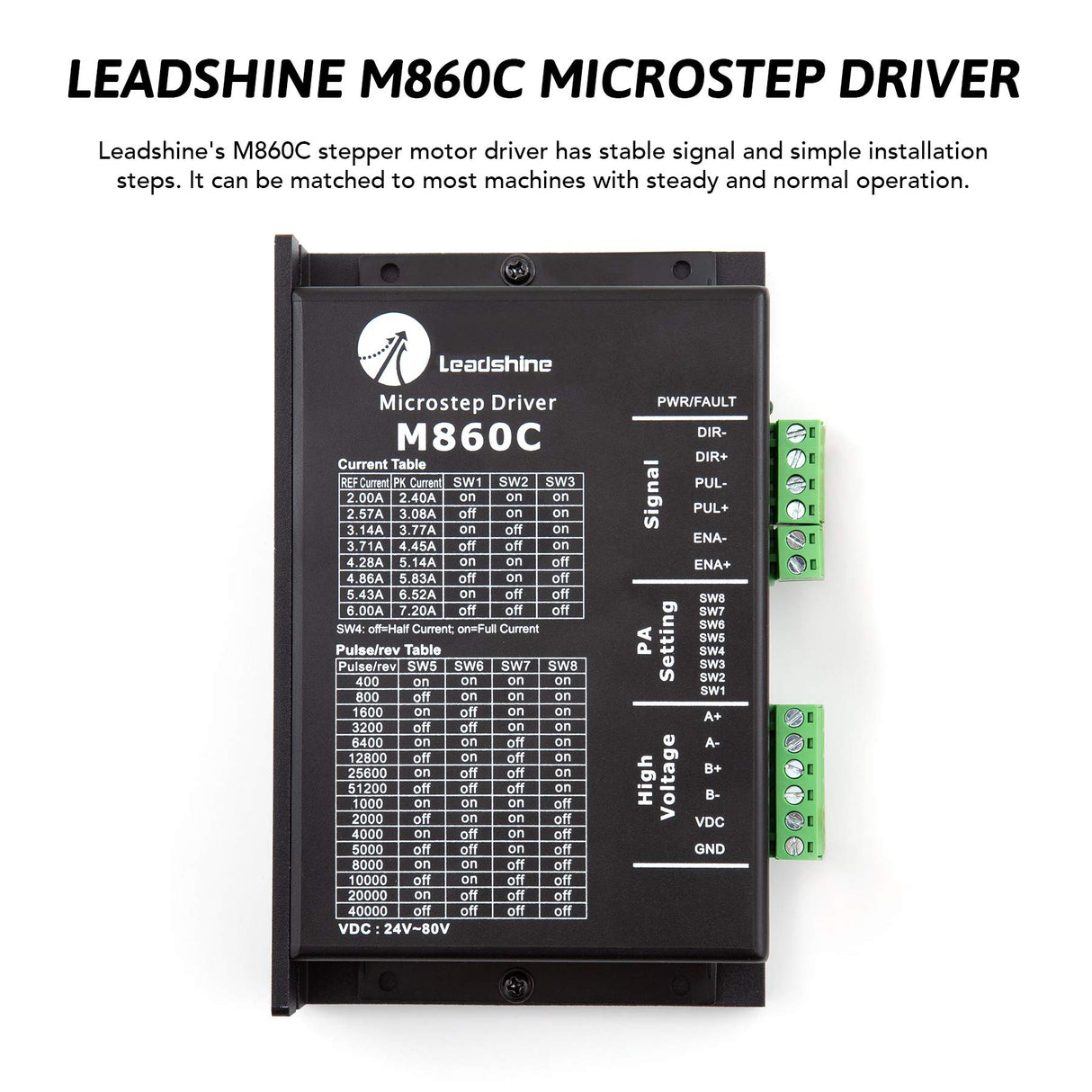 OMTech Autofocus Sensor Kit with Leadshine Stepper Driver and NEMA 34 Stepper Motor for CO2 Laser Engraver, Cutter, Engraving, and Cutting Machines, OMTech