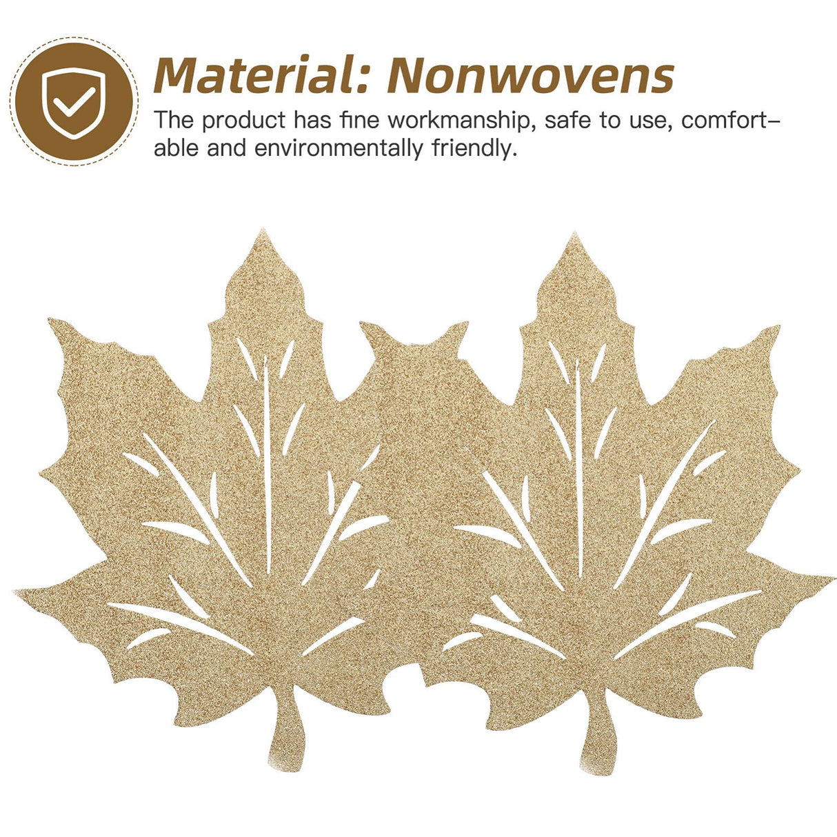 VOSAREA 2pcs Thanksgiving placemats Felt Place mats Thanksgiving Autumn Maple Leaves Cutout Felt Coasters Autumn Harvest Table mats Orange Suit VOSAREA