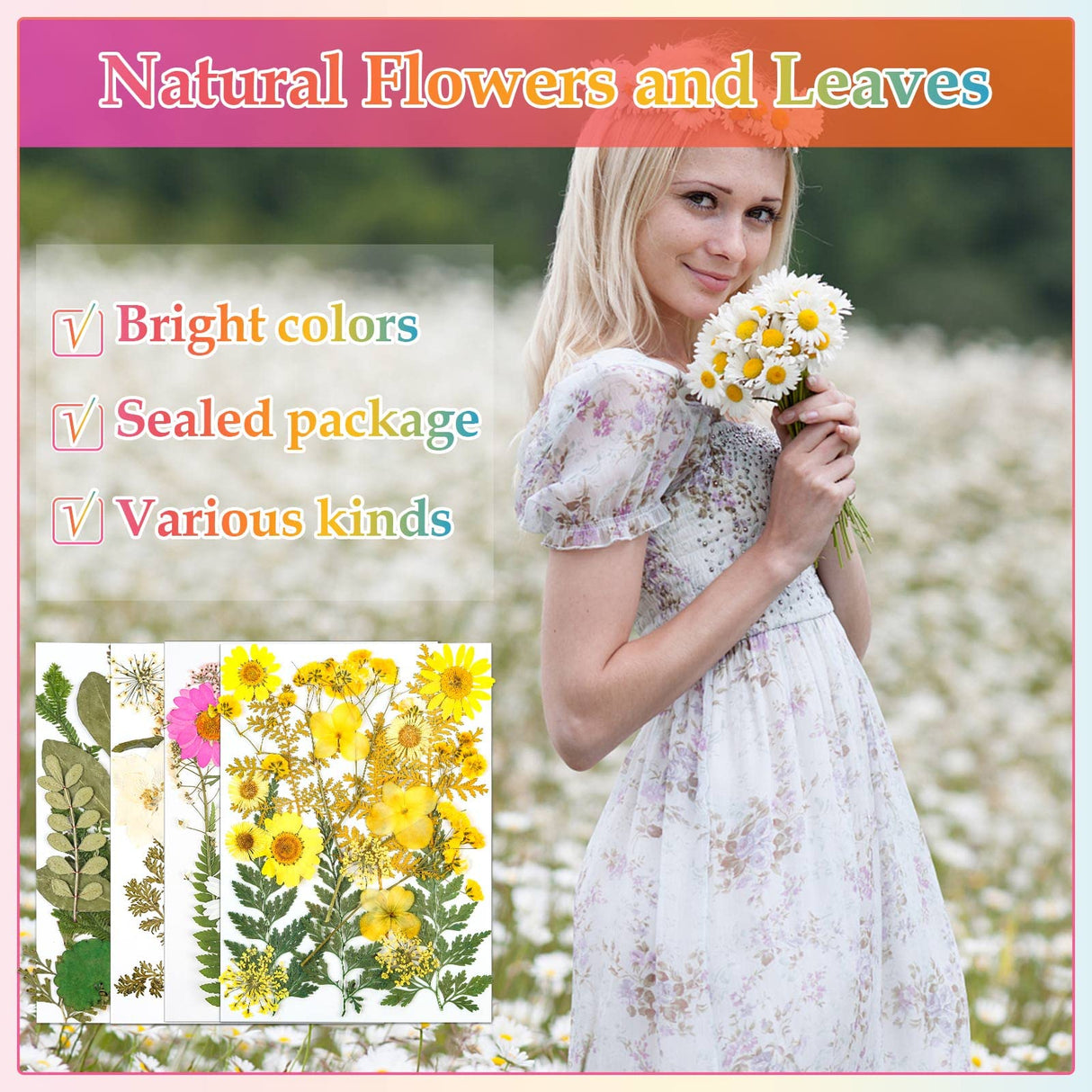 Dried Flowers for Resin, Real Nature Dried Pressed Flower Leaves Bulk with Tweezers for DIY Nail Art Cards Scrapbooking Crafts Jewelry Making Epoxy Cruzix