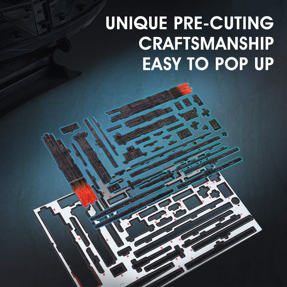 3D Puzzles for Adults - Led Pirate Ship Queen Anne's Revenge - Large 27'' Sailboat Hard Puzzles - Desk Decor House Warming Gifts New Home - CubicFun