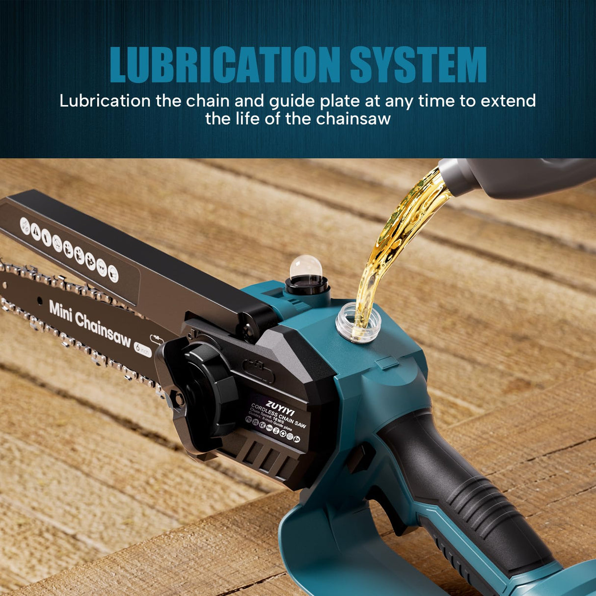 ZUYIYI Mini Chainsaw Cordless 6 Inch & 8 Inch for Makita 18V Battery, Brushless Handheld Chain Saw with Oiler Electric Chainsaw for Garden Courtyard ZUYIYI