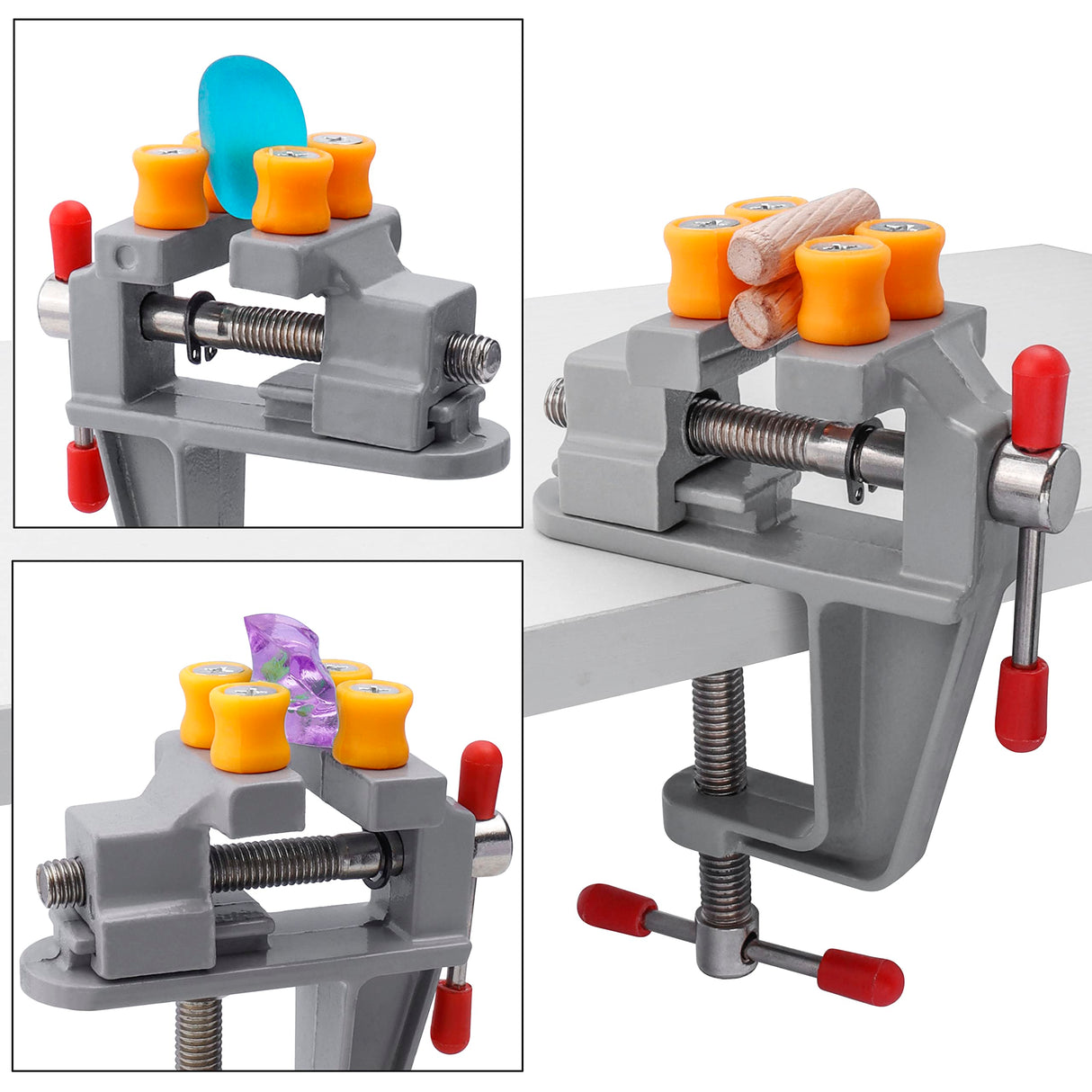 Yakamoz Mini Bench Vise Small Table Vice Clamp on Vise Drill Press Vise Workbench Vice for Jewelry Making Wood Carfit DIY Breads Watch Repairing YAKAMOZ