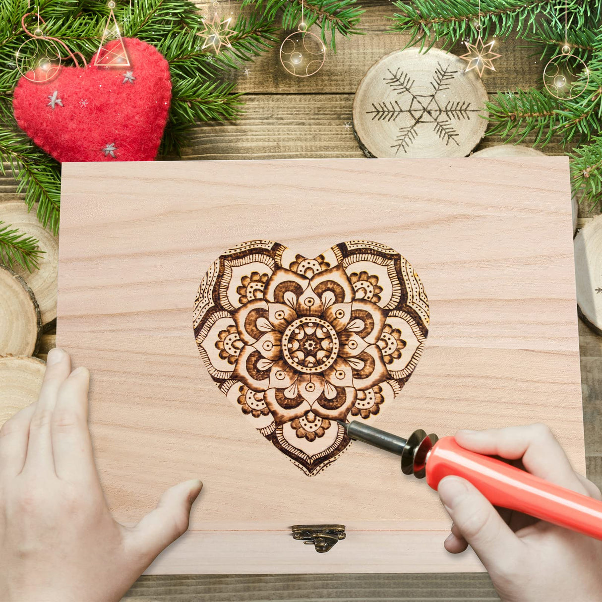 Yookeer 2 Pcs Large Unfinished Wooden Box with Hinged Lid and Front Clasp, Rectangle Unpainted Crafts DIY Wood Boxes Treasure Chest Stash Box for Art Yookeer