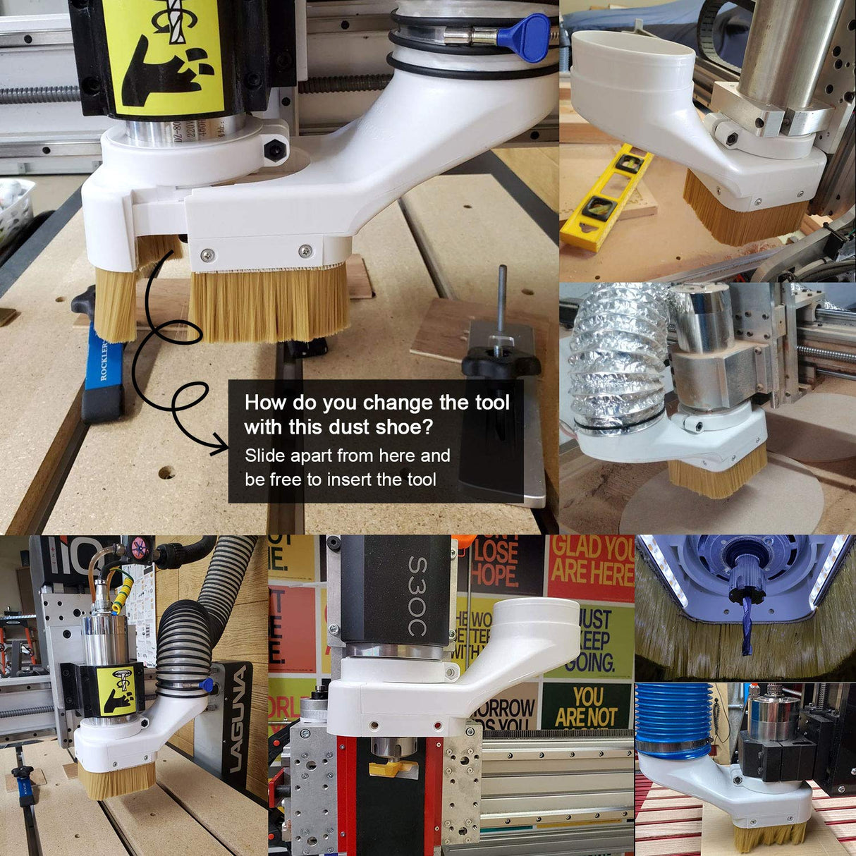 Daedalus NL330 CNC Dust Shoe, 80mm, White Daedalus