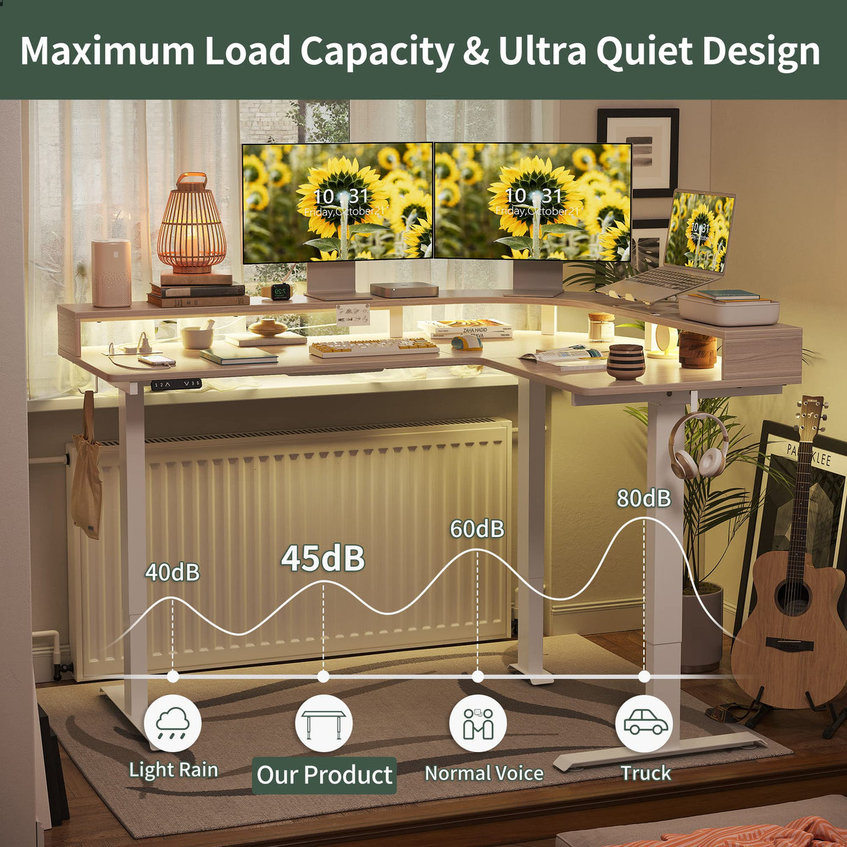 FEZIBO L Shaped Standing Desk FEZIBO