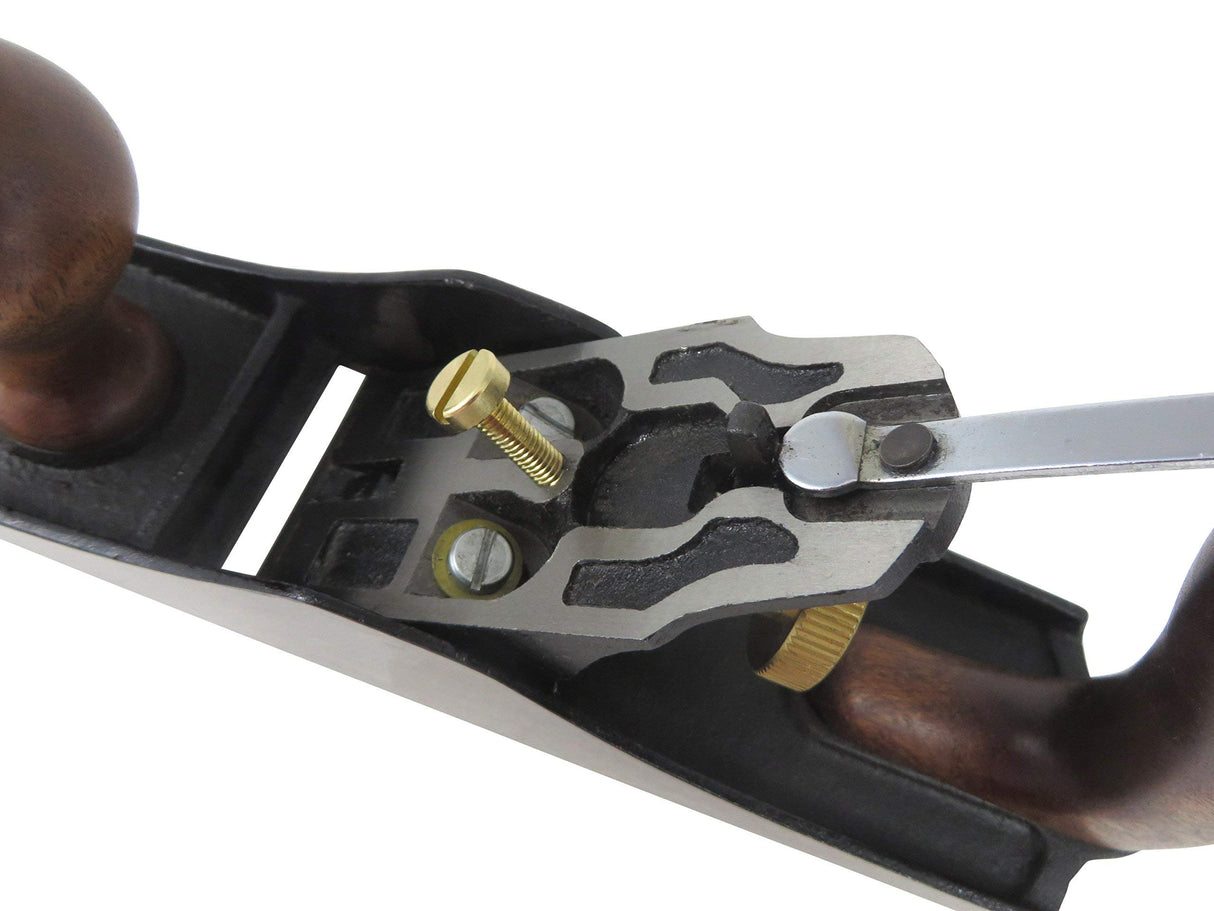 Taytools 469614 Smoothing Bench Hand Plane #4, 9-3/4 Inch Sole, Ductile Cast Body, Lapped Sides and Bottom, Blade RHC 55-60, Sapele Handle and Tote - WoodArtSupply