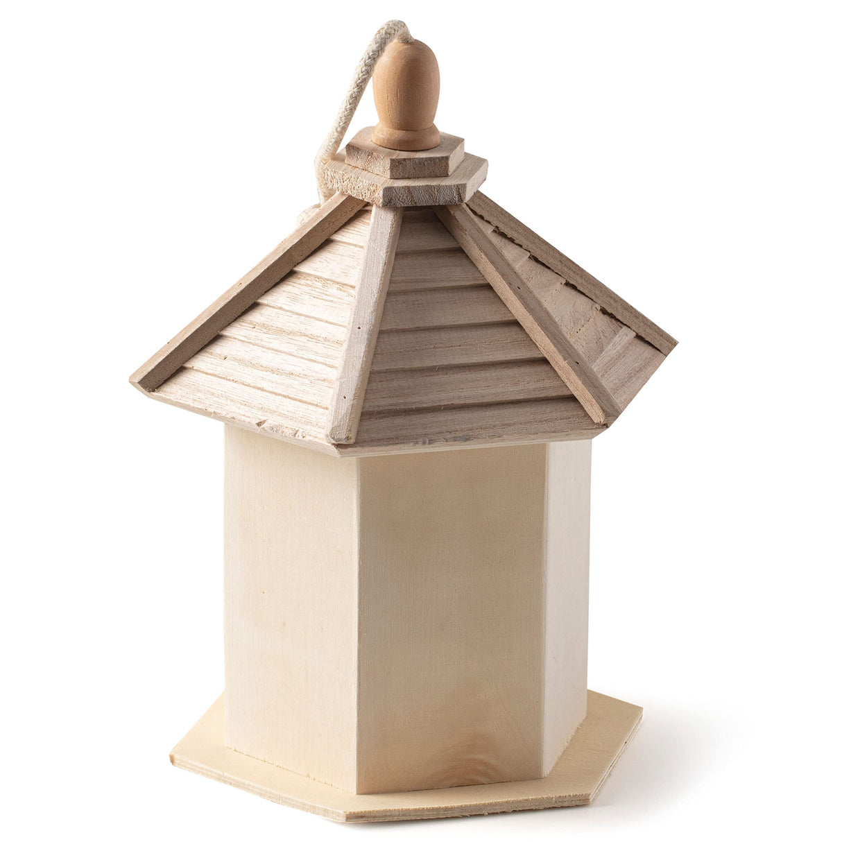 6.5" Wooden Gazebo Birdhouse by Make Market - Unfinished Hanging Birdhouse Made of 100% Wood, Outdoor Nesting Boxes - Bulk 8 Pack Make Market