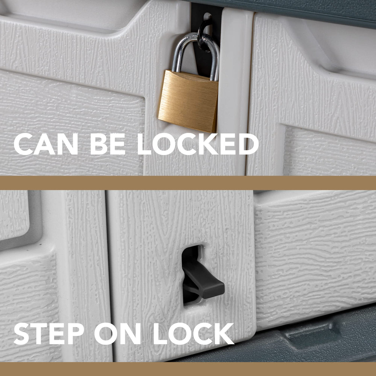 Devoko Resin Outdoor Storage Shed 28 Cu Ft Horizontal Outdoor Storage Cabinet Waterproof Patio Tools Storage Box for Pool Toys, Sofa Cushion, Lawn Devoko