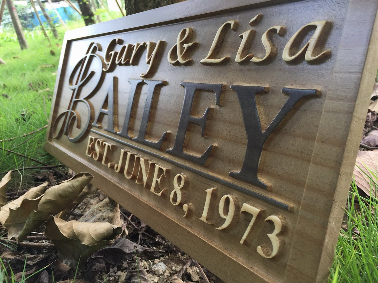ADVPRO Personalized Custom Made Solid Pine Wood rustic home sign décor - wedding, anniversary, housewarming - fully customized with First/Last/Family AdvPro