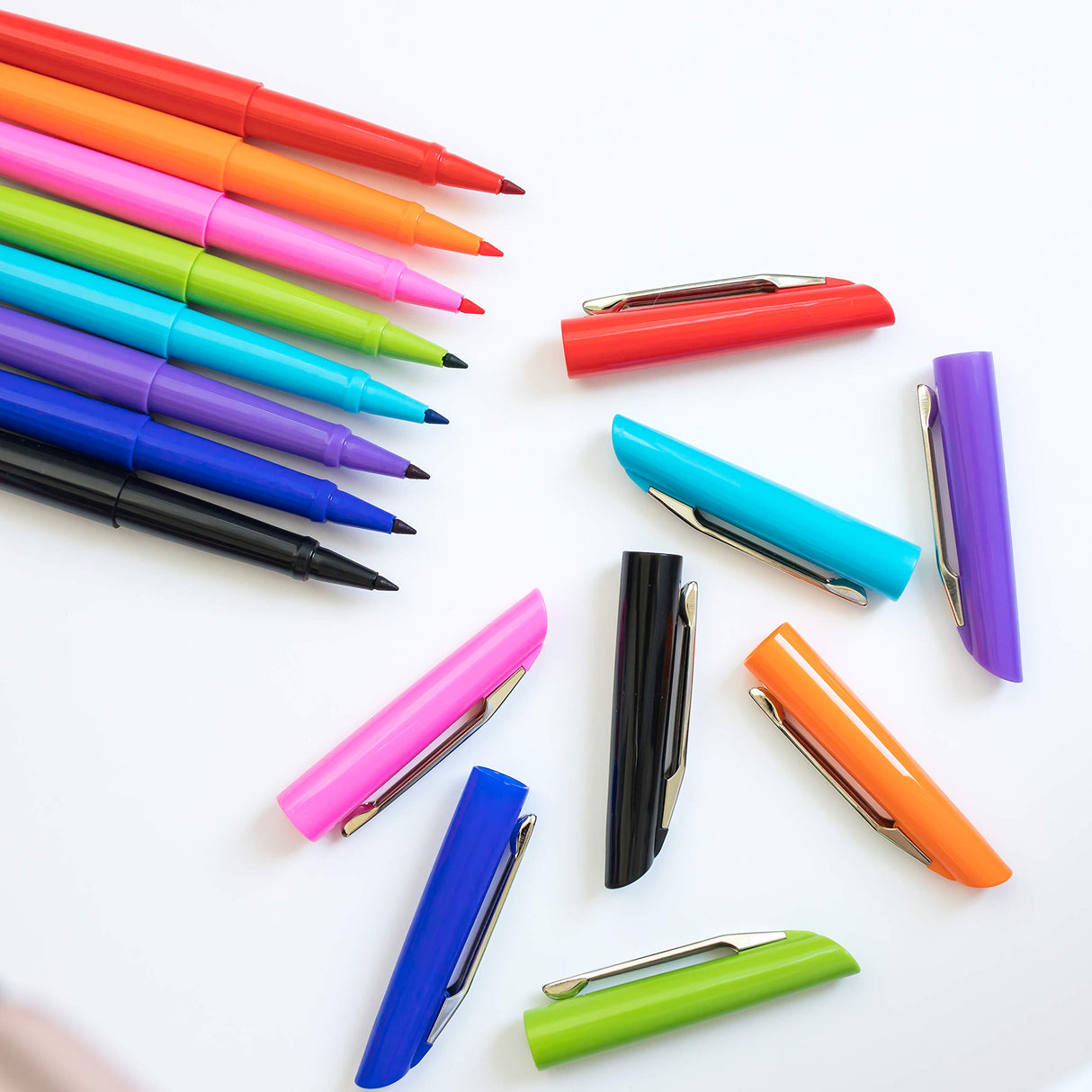 WallDeca Felt Tip Pens, Fine Point Color Pens (0.5mm), Colorful Journal Pens, Planner Pens, Made for Everyday Writing, Journals, Notes and Doodling, WallDeca