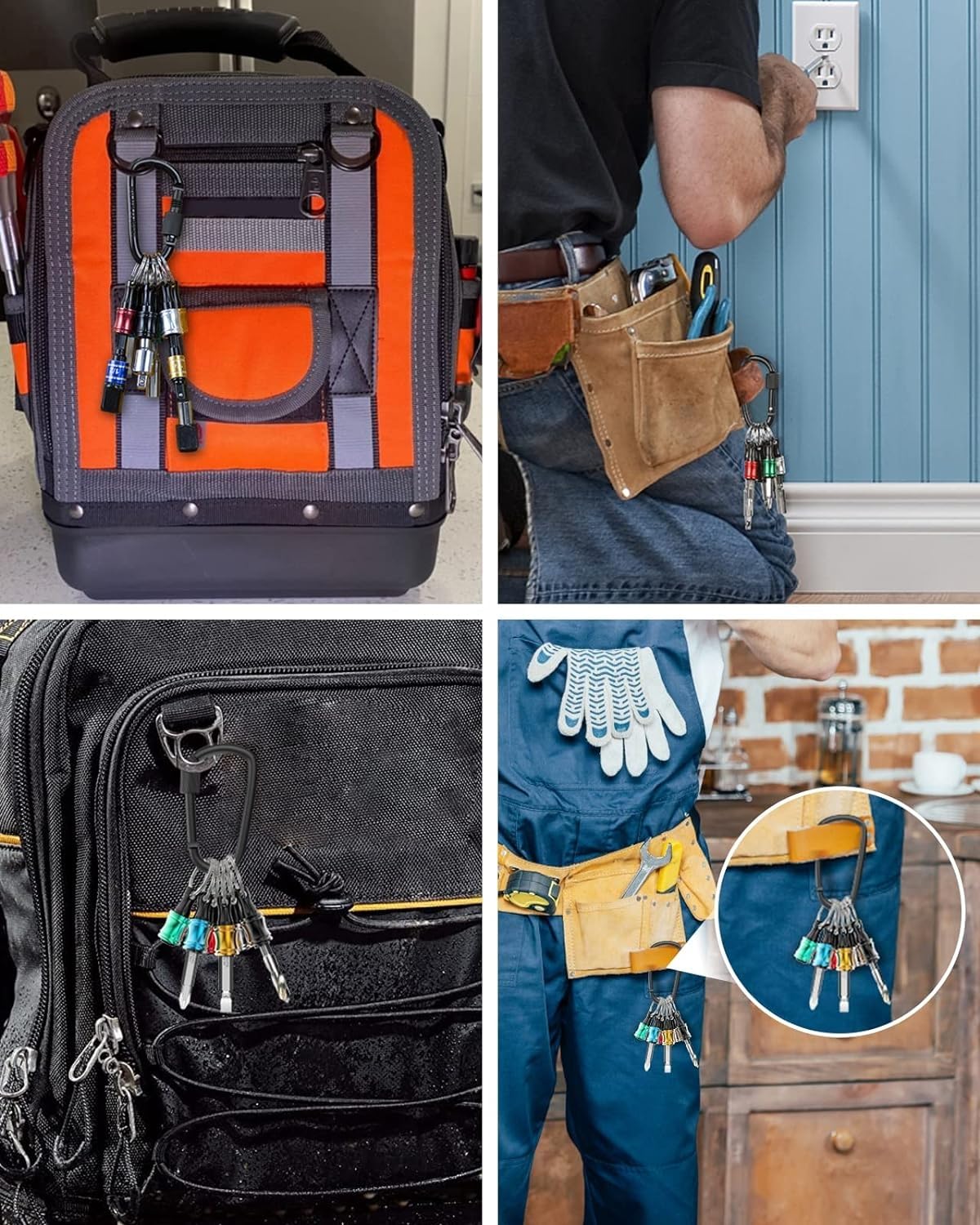 Push to Unlock,Katerk 6pcs 1/4 inch Hex Shank Aluminum Alloy Screwdriver Bit Holder Light-Weight Quick-Change Extension Bar Keychain Drill Screw Katerk