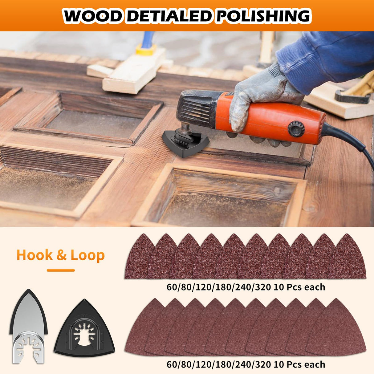 AMZWEI 154 Metal Wood Oscillating Tool Blade, Titanium Oscillating Saw Blades with Sandpaper, Quick Release Multi Tool Blades Kits for Dewalt Ryobi AMZWEI