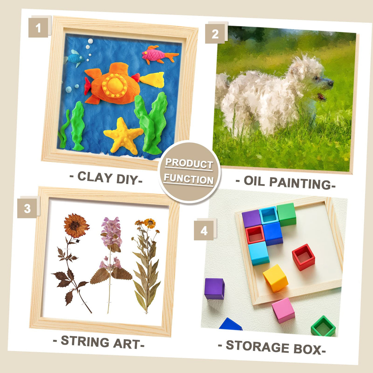 Kathfly 12 Pcs 8 x 8 Inch Pine Wood Panel Boards Unfinished Square Wood Panels Painting Panel Boards for Crafts Paint DIY Drawing Pouring Art Kathfly