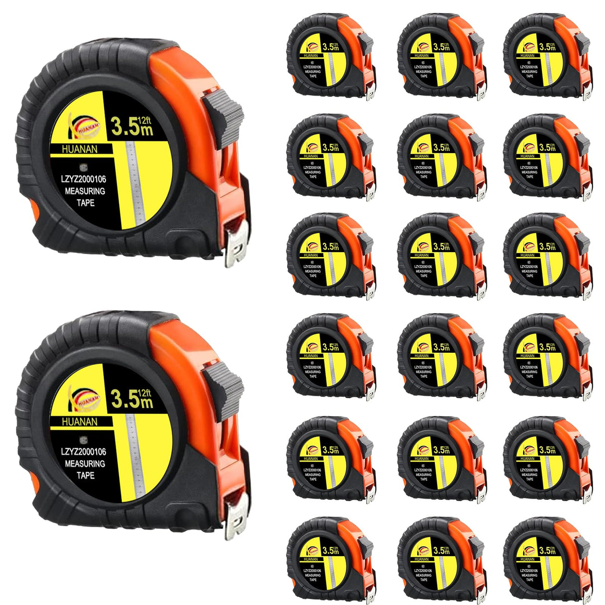 Merkaunis 20 Pcs Tape Measure 12 ft, Retractable Measuring Tape Bulk Self Locking Measurement Tape Easy to Read with Fractions 1/8, Steel Power Tape Merkaunis