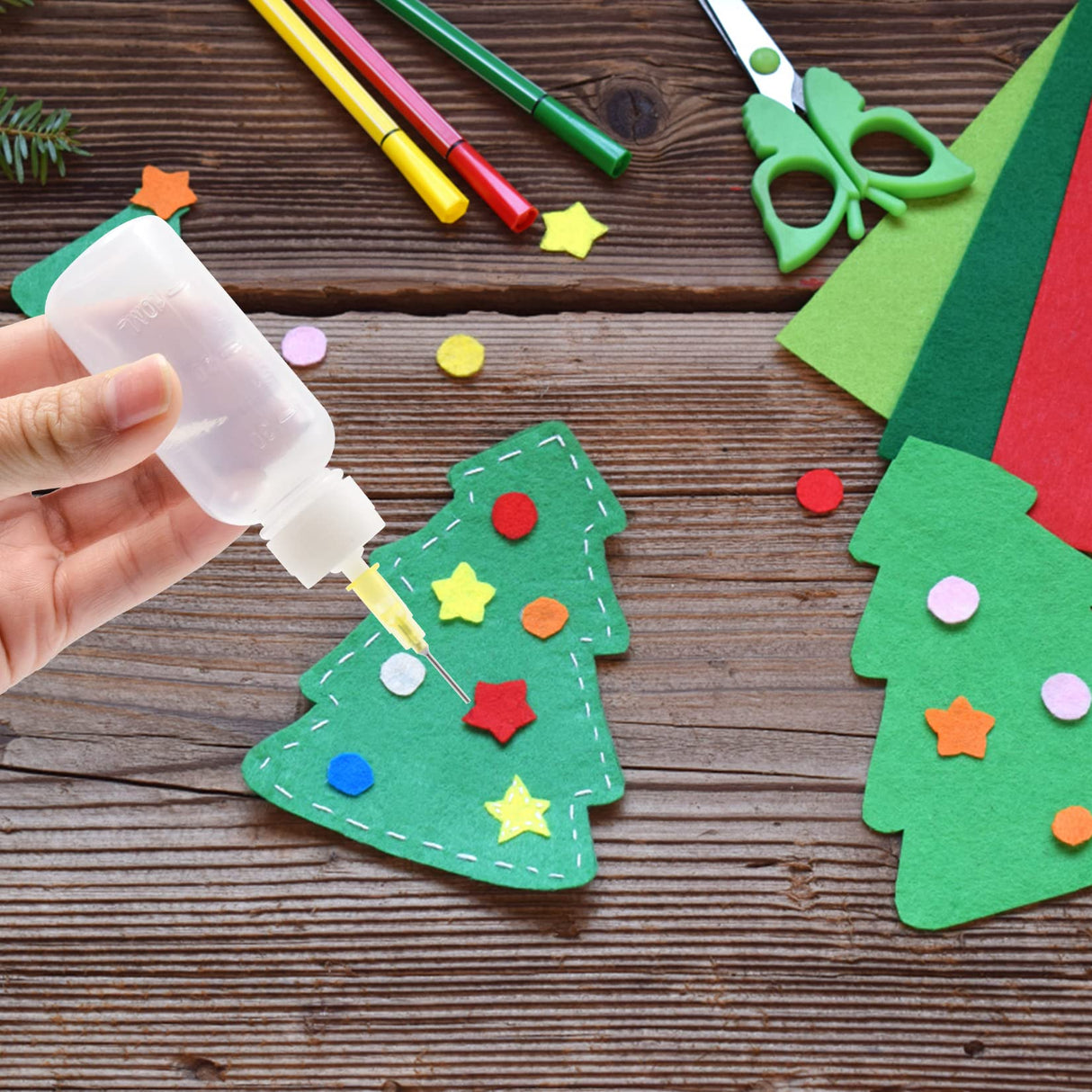 FJNATINH 30cc Needle Glue Squeeze Bottle, Precision Tip Applicator, 5 Pack FJNATINH