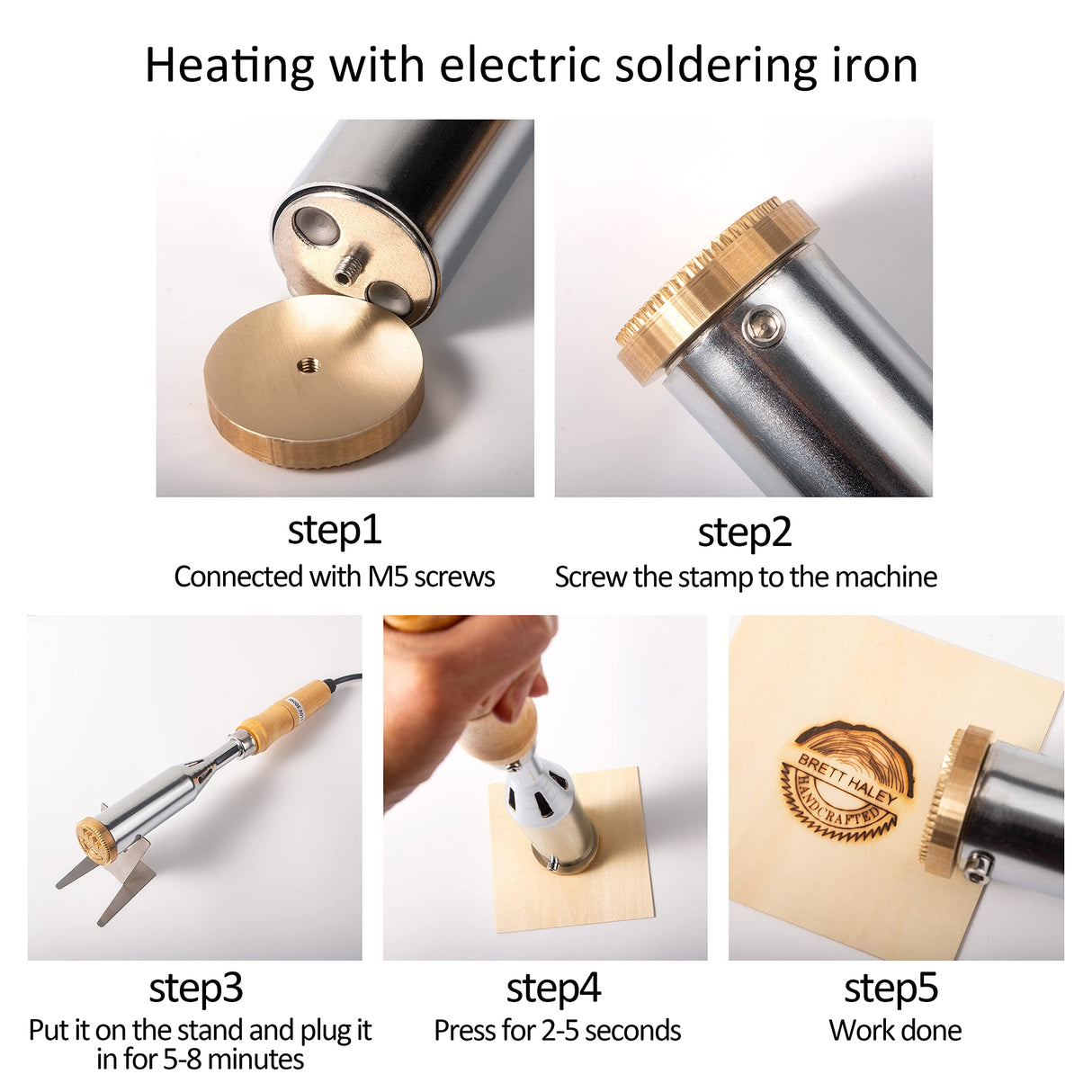 Custom STAMTECH Electric Branding Iron for Wood, Leather, and More - Personalise Your Craft Work STAMTECH