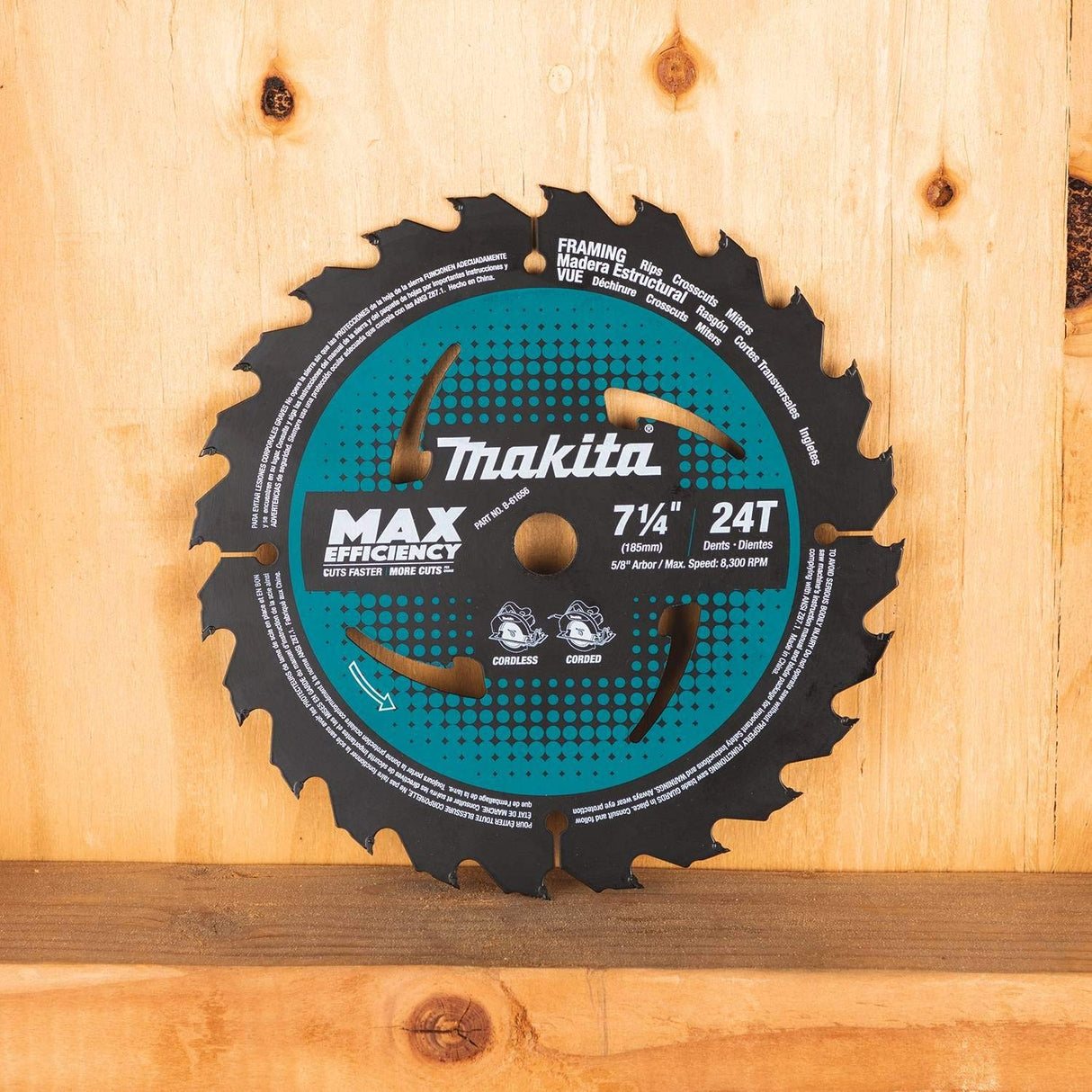 Makita B-61656-10 24T Carbide-Tipped Max Efficiency Circular Saw Blade, Framing, 7-1/4" Makita