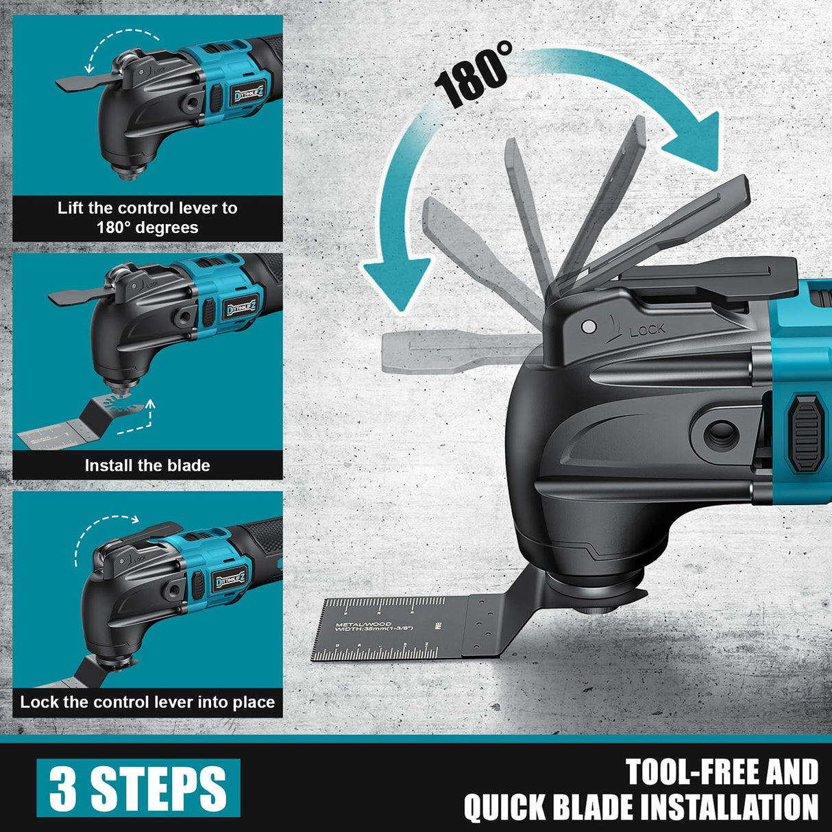 Cordless Oscillating Tool for Makita 18V Battery, 6 Variable Speed Brushless-Motor Tool, Oscillating multi tool kit for Cutting Wood Drywall Nails DIYtoolifz