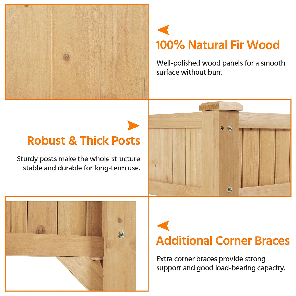 Yaheetech 36'' Hx25'' Wx37'' L Raised Garden Bed 8 Pocket Herbs Garden Planter Outdoor Horticulture Vegetables Standing Planters Boxes with Grow Grid Yaheetech