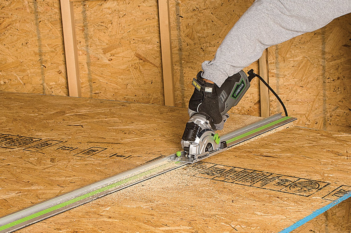 Genesis GPCS535CK 5.8 Amp 3 1/2” Control Grip Plunge Compact Circular Saw Kit with Laser, Miter Base, 3 Assorted Blades, Vacuum Adapter Hose, Rip Genesis