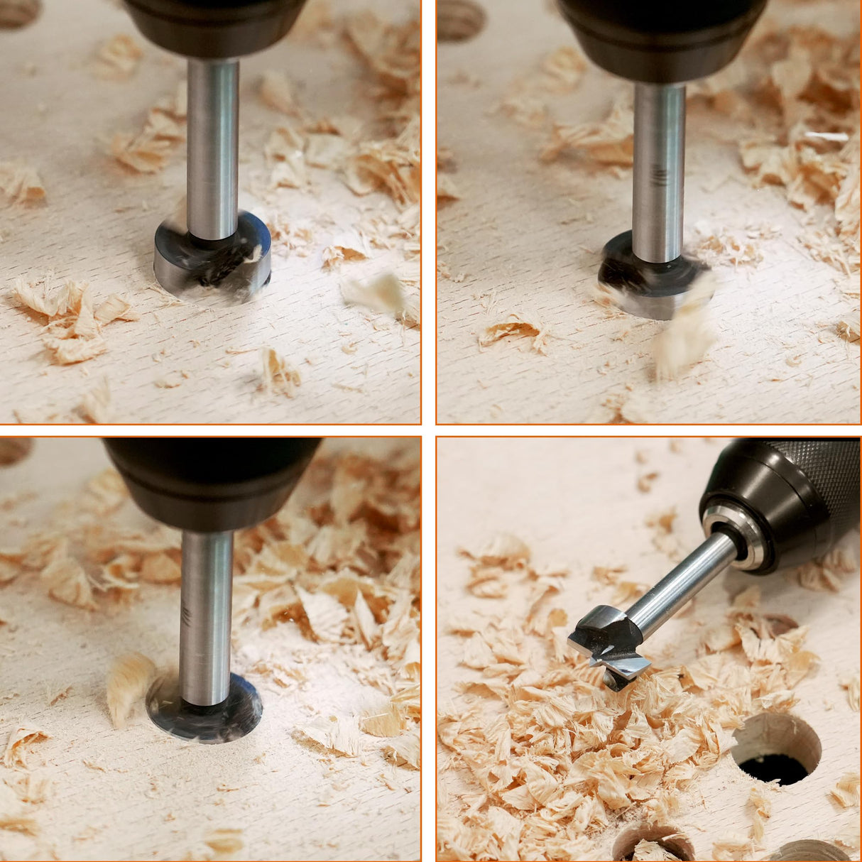 KENDO 16 Piece Forstner Bit Set, Made of Alloy Steel, Forstner Bits for Woodworking, Auger Opener Round Shank Drilling Cutting Tool for Hardwood, Kendo