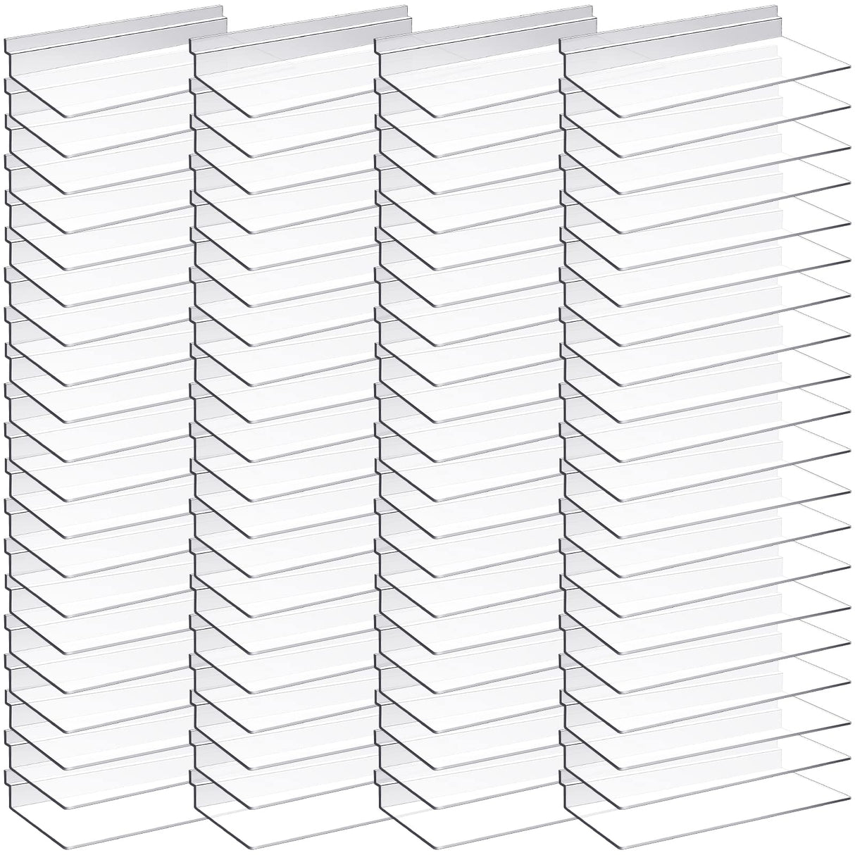 4 x 10 Inch Slatwall Shelves Hanging Slatwall Accessories Clear Slatwall Shelf Plastic Shelves for Wall, Home Shoe Stores Boutiques Supplies (Clear, Kathfly