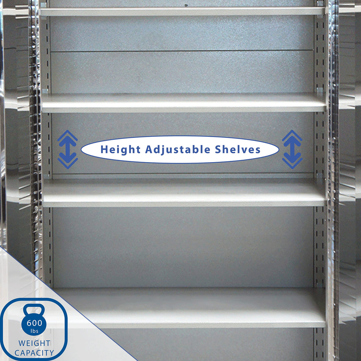 Seville Classics Full Door Rolling Storage Cabinet, 36" W x 18" D x 72" H, Granite Seville Classics