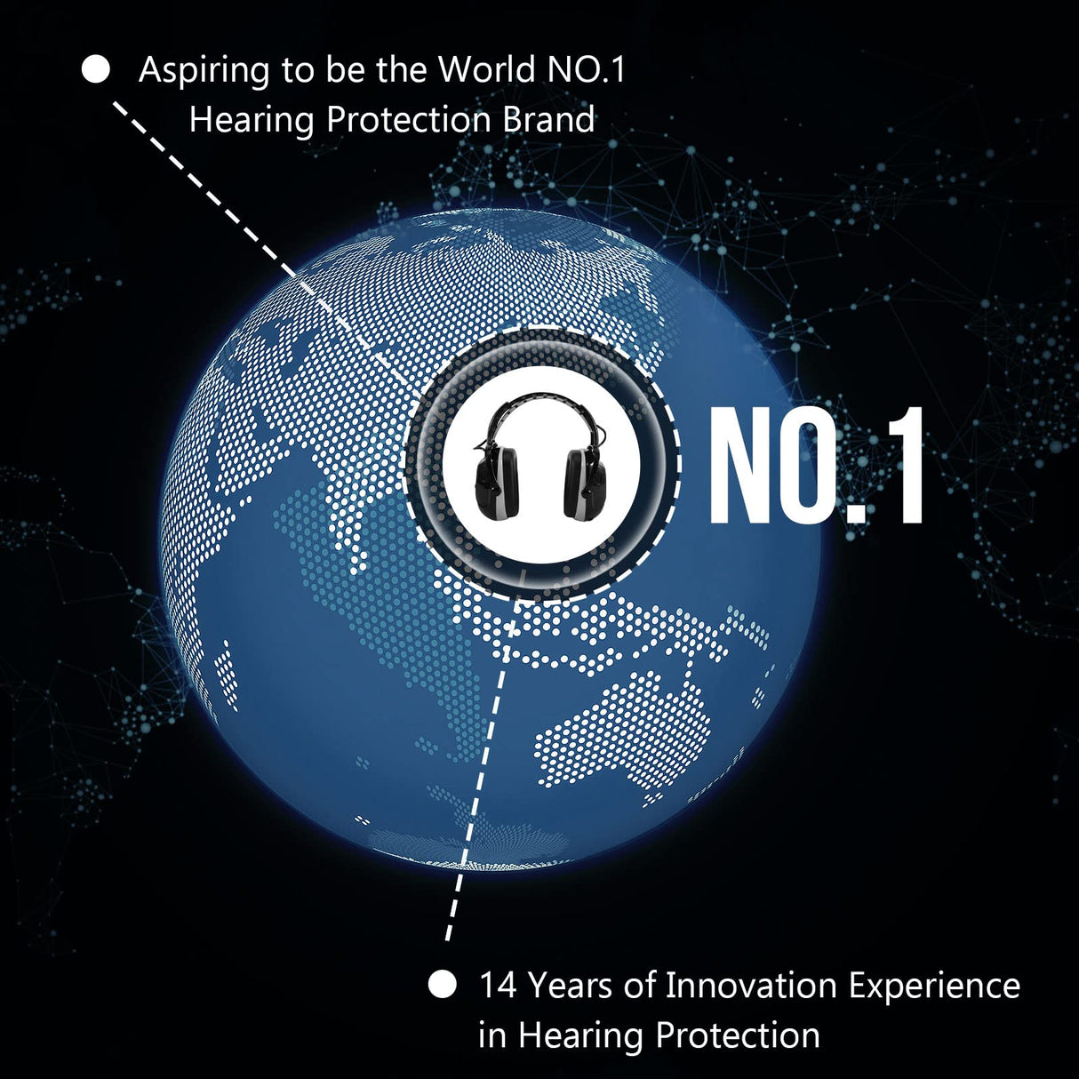 Muffpro Bluetooth Hearing Protection Ear Protection with Safety Glasses, NRR 25 dB Noise Canceling Earmuffs for Snowblowing, Mowing, Construction Muffpro