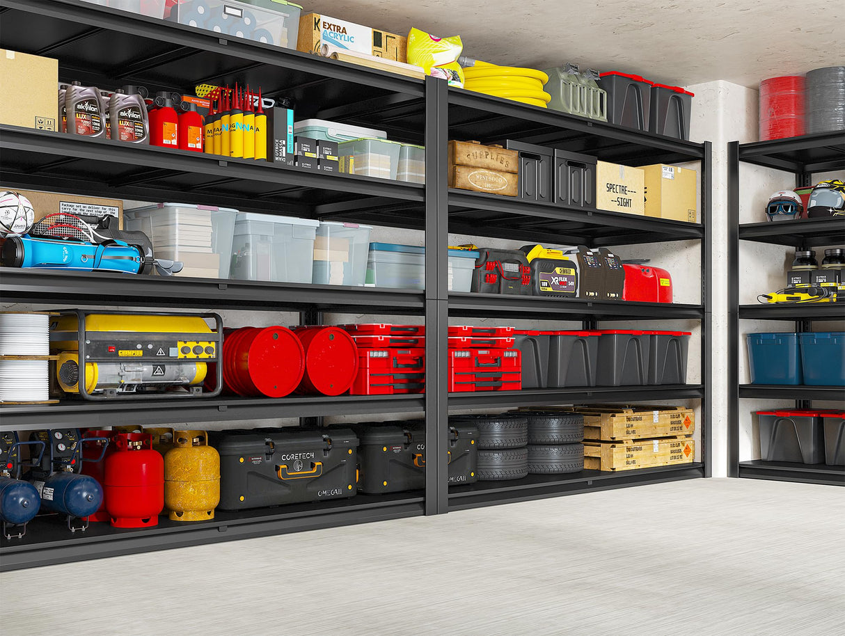REIBII 55" W Garage Shelving, 3000LBS Garage Storage Shelves Heavy Duty Shelving Adjustable Metal Shelving Unit for Storage Rack Garage Shelves REIBII
