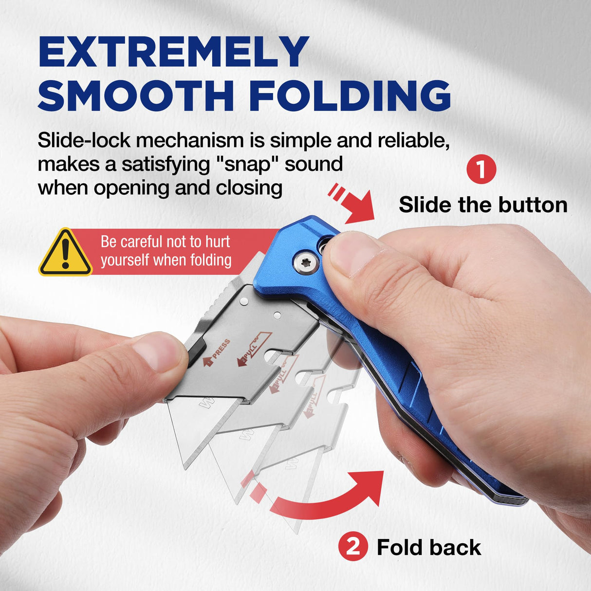 WORKPRO Folding Utility Knife, Heavy Duty Metal Box Cutter with Quick Open Lock, Quick Change Blade Razor Knife, Foldable Pocket Knife with Belt Clip WORKPRO