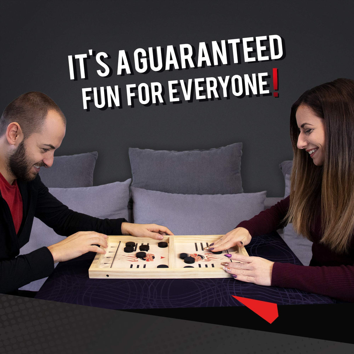 Bungee Table - Large Fast Sling Puck Game - Fast-Paced Fun for a Family Game Night or for a Party with Friends - Test Your Speed and Accuracy with Bungee Table