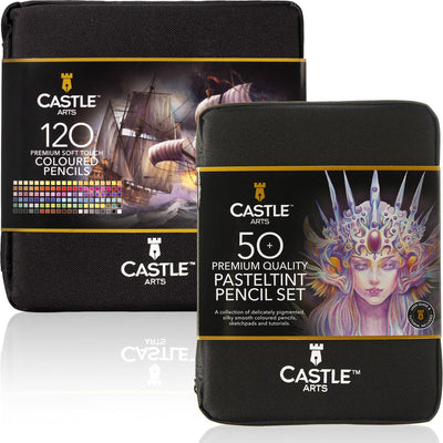 Castle Art Supplies 168-Piece Colored Pencils Bundle Set | Premium Soft Core Leads for Artists & Colorists| Inclusive of 120 Coloring Pencils and 48