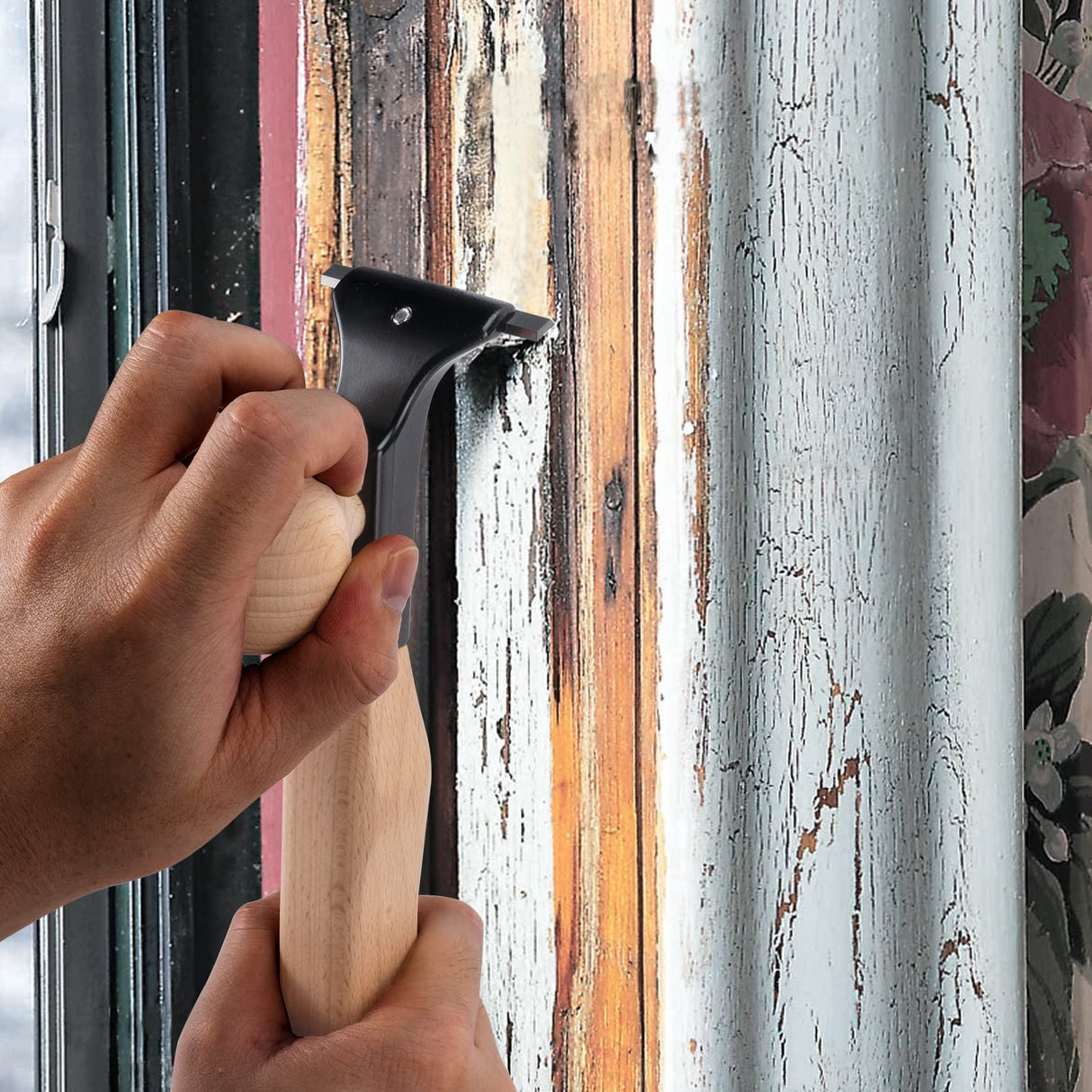 Premium Ergonomic Scraper – 2.5-inch YG10 Carbide Blade – Comfortable Beech Wood Handle – Multi-Surface Use – Professional Quality Tool for Paint, Hazztoll