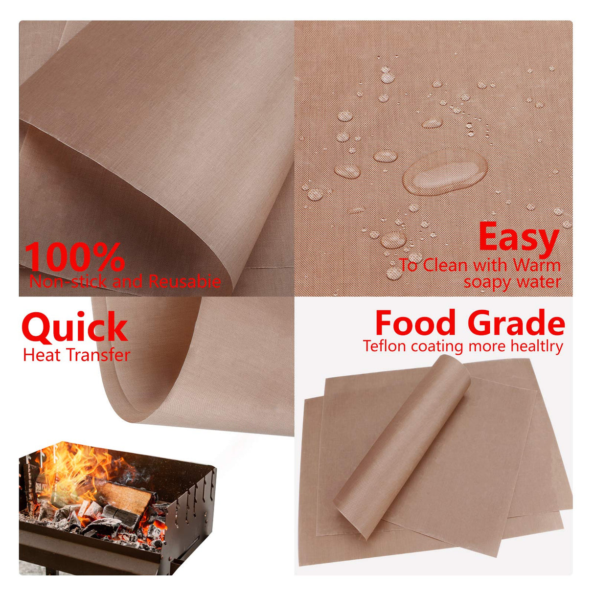 3 Pack PTFE Teflon Sheet For Heat Press Transfer Sheet Non Stick 12" X 16" Heat Transfer Paper Reusable Heat Resistant Craft Mat, Non Stick Paper Ubrand