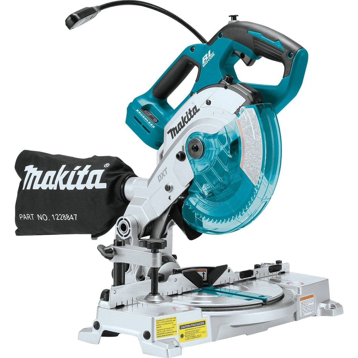 Makita XSL05Z 18V LXT Lithium-Ion Brushless Cordless 6-1/2" COMPACT Dual-Bevel Compound Miter Saw with Laser, TOOL Only Makita