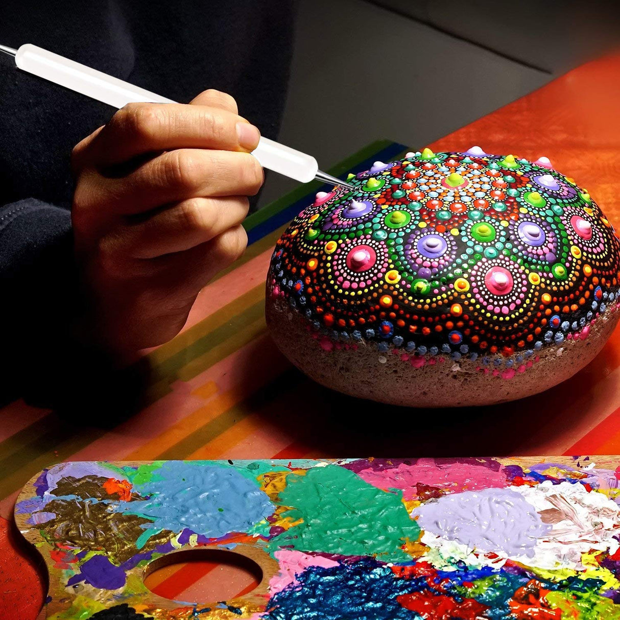 5 pc 2 Way Dotting Pen Tool Nail Art Tip Dot Paint Manicure kit (5PC) HiMo