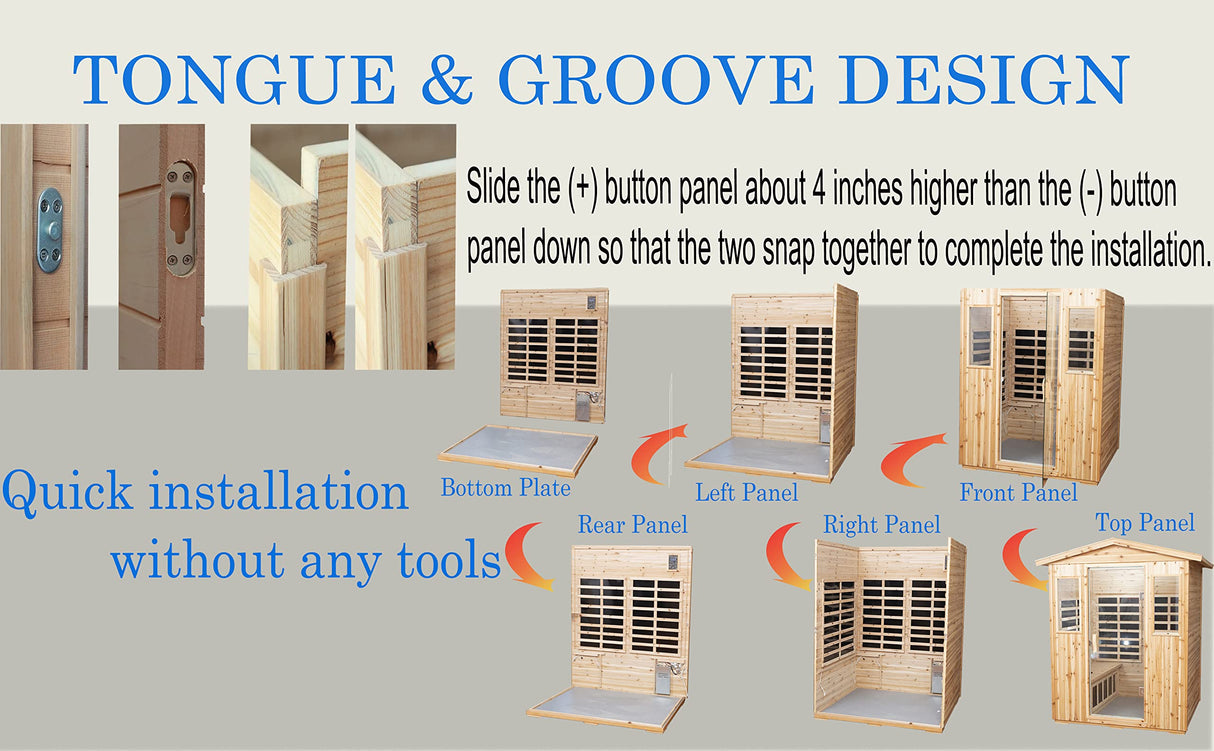 LTCCDSS Outdoor Far Infrared Sauna 4 Person | Withstand Temp -5℉-104℉, Outdoor Indoor Wooden Sauna Room for Home-12 Low EMF Boards-Canadian LTCCDSS