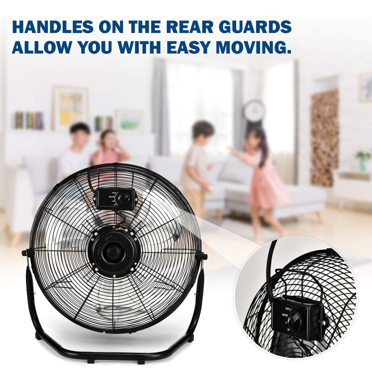 Simple Deluxe 12 Inch 3-Speed High Velocity Heavy Duty Metal Industrial Floor Fans Oscillating Quiet for Home, Commercial, Residential, and Simple Deluxe