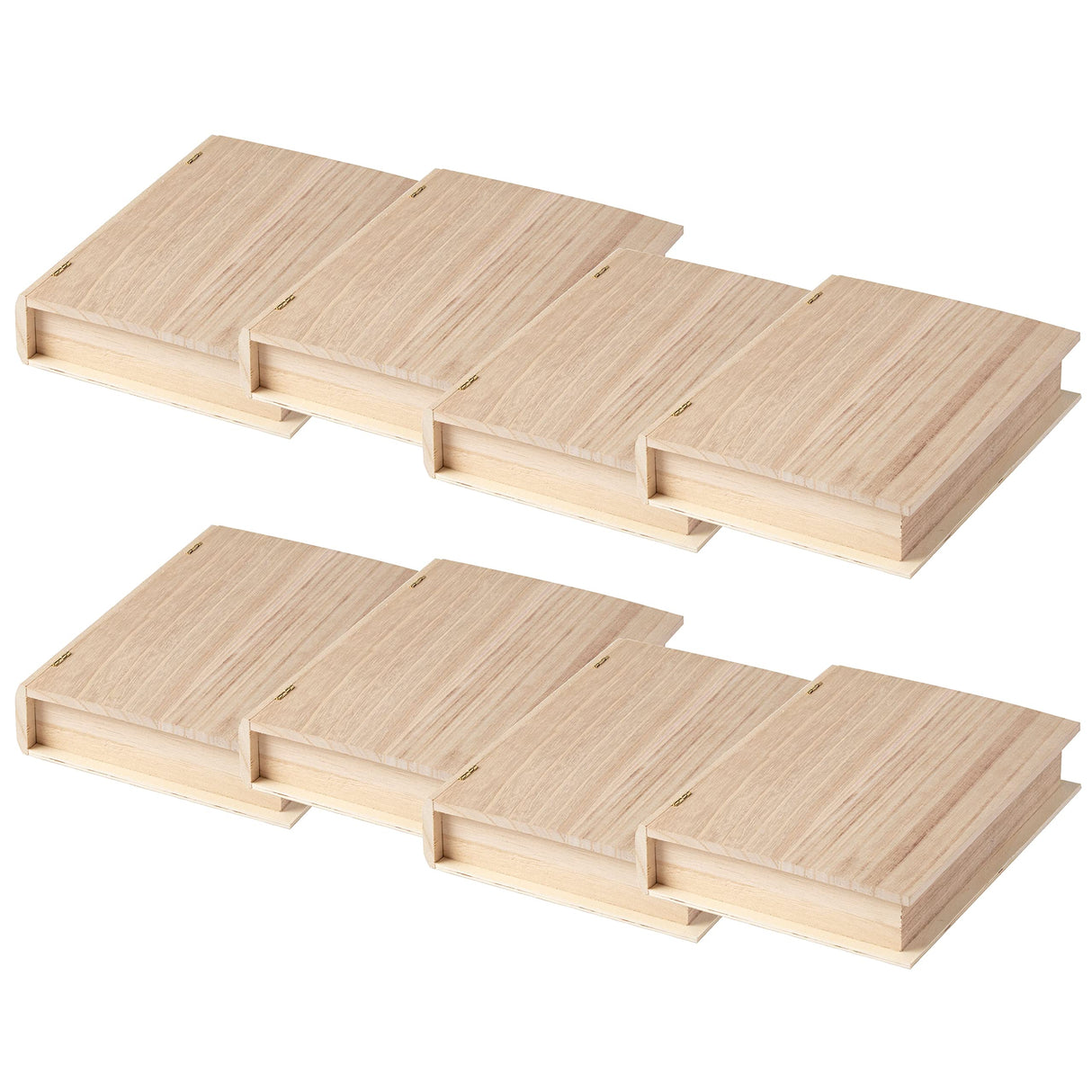 ArtMinds 9.75" Unfinished Wooden Book Box by Make Market - Ready-To-Decorate Wood Box for Trinkets, Coins, Jewlery, Valuables - Bulk 8 Pack Make Market